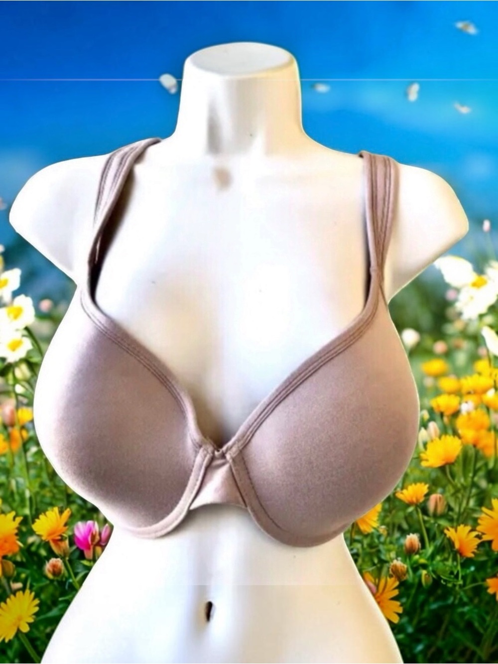 Lucky Brand Beige Full Coverage Bra Underwired Comfort Straps 42D